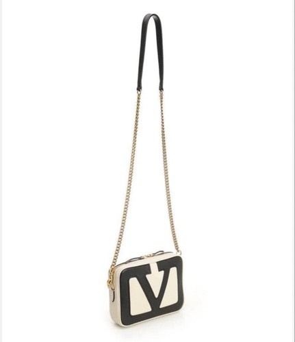 Valentino Garavani 2Way Shoulder Bag V Logo Black Bicolor Authentic Japan 061868