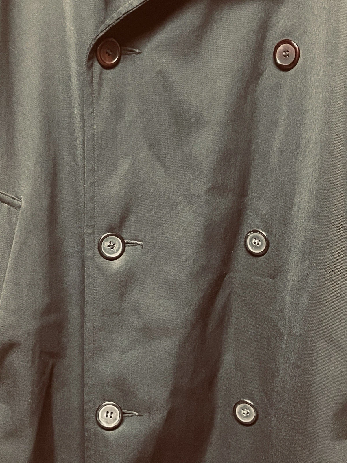 Stanley Blacker VTG Black Trench Coat Mens XXL Wool Lining Dbl Breasted Belt USA - product detail image 5
