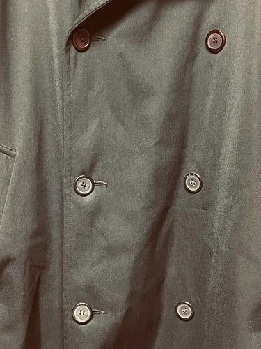 Stanley Blacker VTG Black Trench Coat Mens XXL Wool Lining Dbl Breasted Belt USA image 5