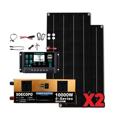 10000W Solar Kit | w/ Efficient Inverter, 2pcs Solar Panels, 100A Controller