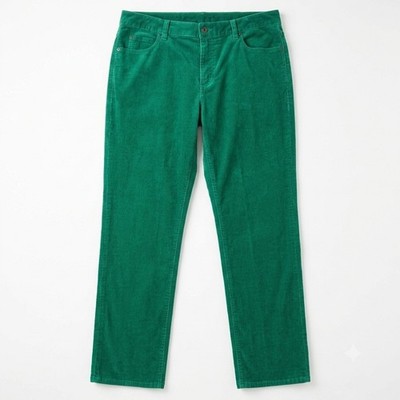 Talbots Woman 18W Heritage Corduroy Pants Emerald Green Stretch Plus Size