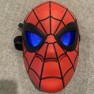 Spider-Man light up Plastic Face Mask Red/Black Adjustable Strap One Size