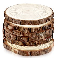 6 Pack Nature Unfinished round Wood Slices, 7-8 Inches Wooden Circle