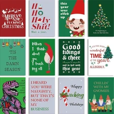 Funny Adult Christmas Cards Set, 24 Naughty Christmas Note Cards with Envelop...