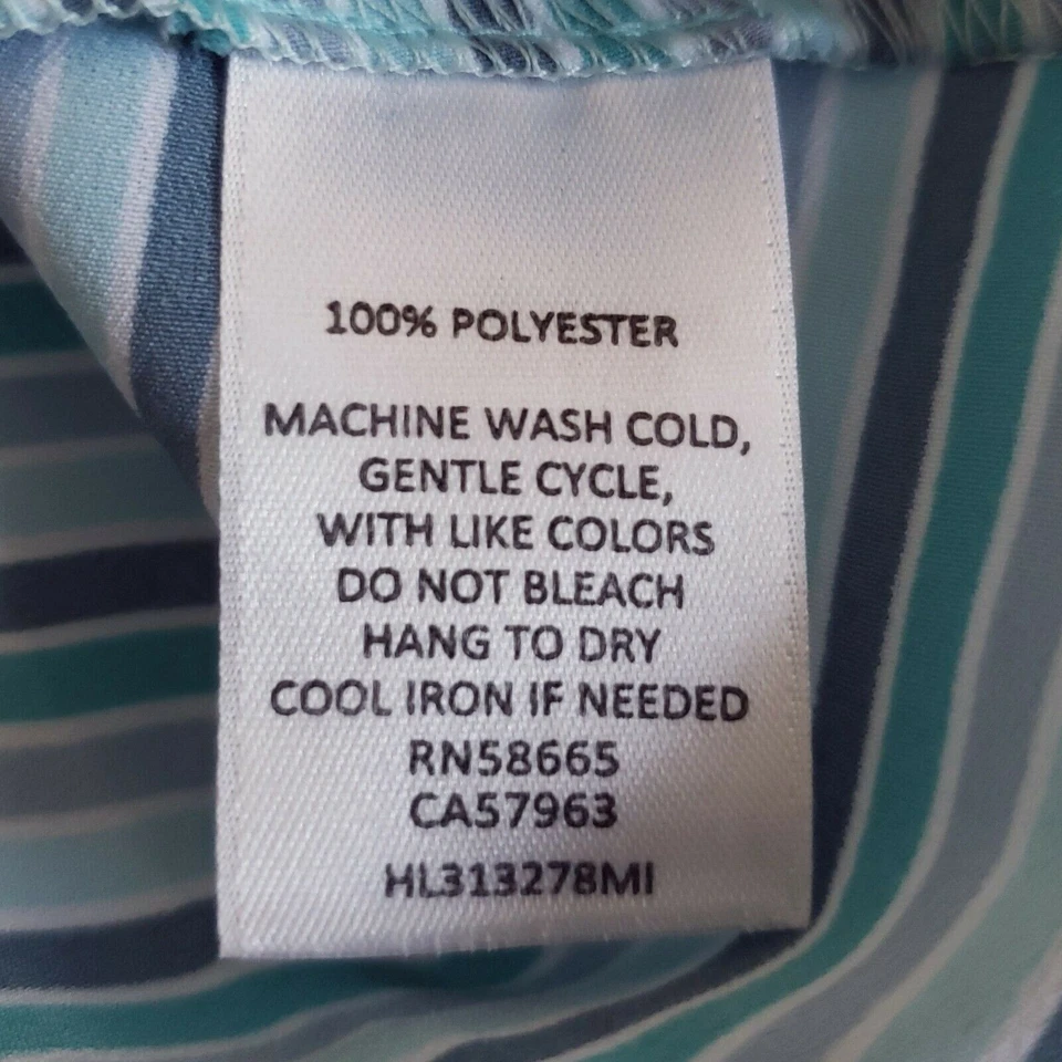 Blusa sin mangas CHELSEA28 trapecio a rayas verde azulado pavo real a rayas talla S NUEVA Foto 3 de 4