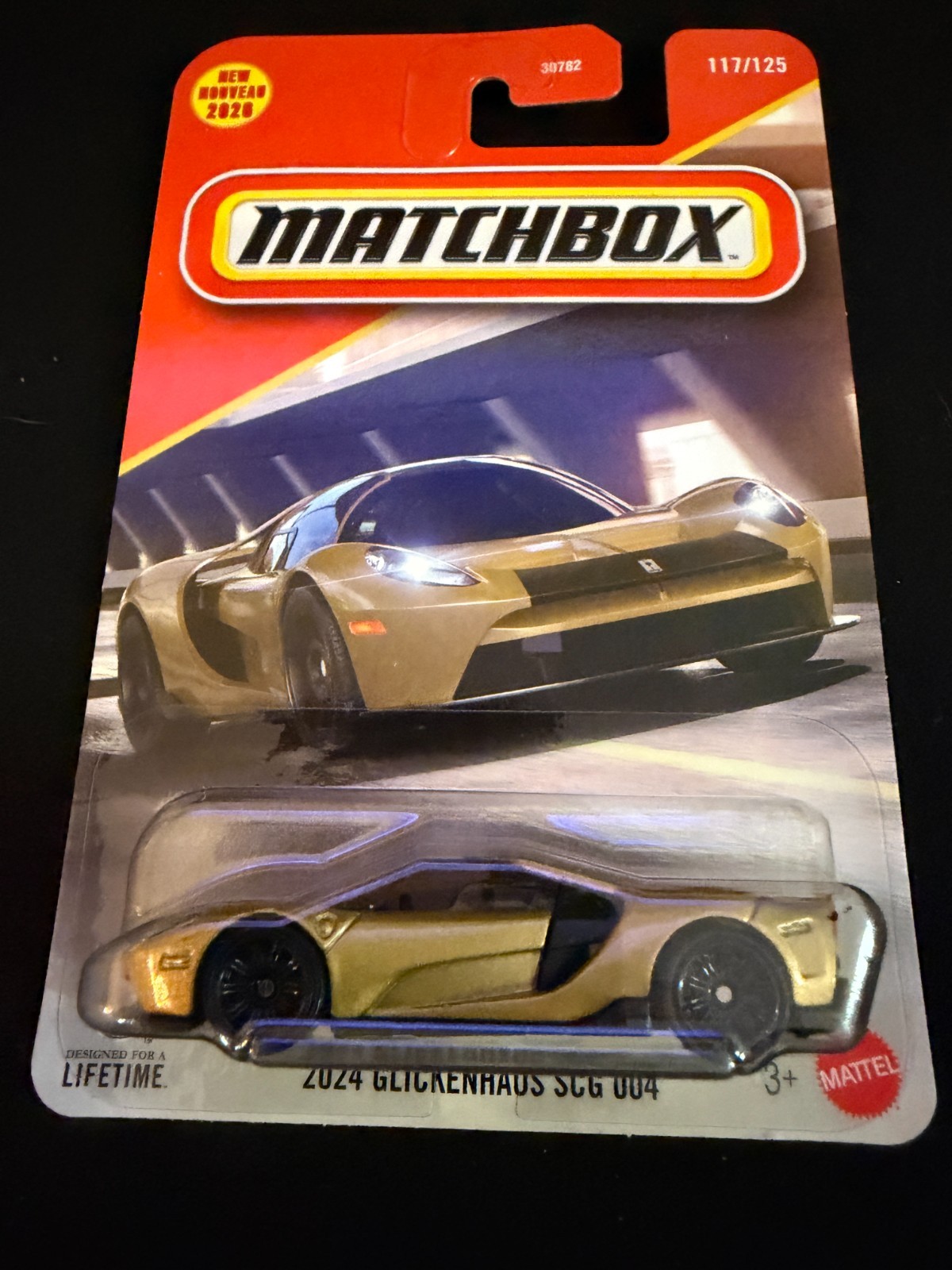2026 MATCHBOX 117/125 2024 GLICKENHAUS SCG 004 Gold 1st Edition Near Mint
