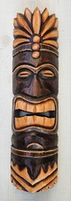 MASCHERA TIKI 20' LEGNO ISOLA HAWAIANA DECORAZIONE CASA PARETE TRIBALE AFRICANA POLINESIANA
