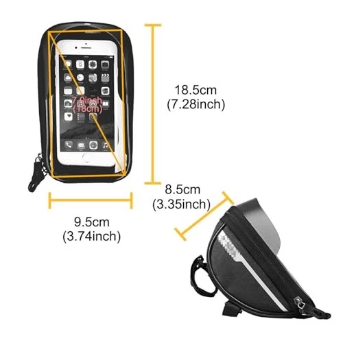 Hard Casing Bike Bag, Lightweight and Durable Waterproof 7"x4" / 18x10 cm Blue - Picture 7 of 7