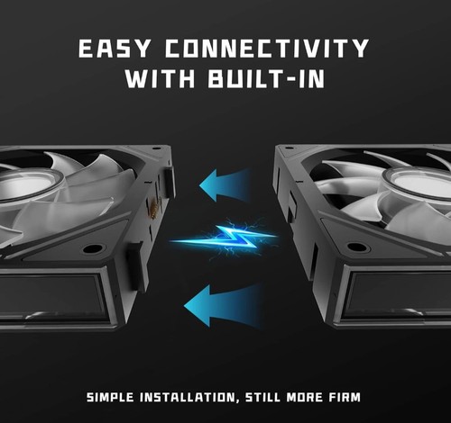 Daisy Chain Case Fan:5 Pack 120Mm PC RGB Fans Computer Case Fans, 5V 3-PIN Conne - Afbeelding 2 van 10