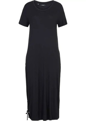 Midikleid Gr. 44/46 Schwarz Freizeitkleid Casual-Kleid Midi-Dres Neu