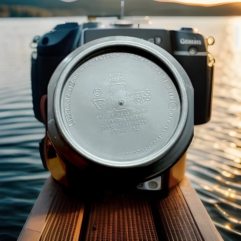 Cool Gear 苏打水塑料 16 盎司漂浮 3D 黑银头骨罐 — 第 3/4 张图片