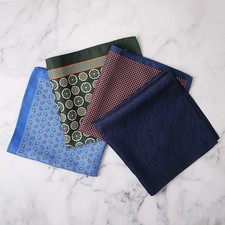 Vintage Business Suit Accessories Pocket Square Handkerchief Paisley Men's Chest