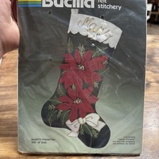 Bucilla Christmas Heirloom Jeweled 18 Stocking Kit 82318 Majestic Poinsettia
