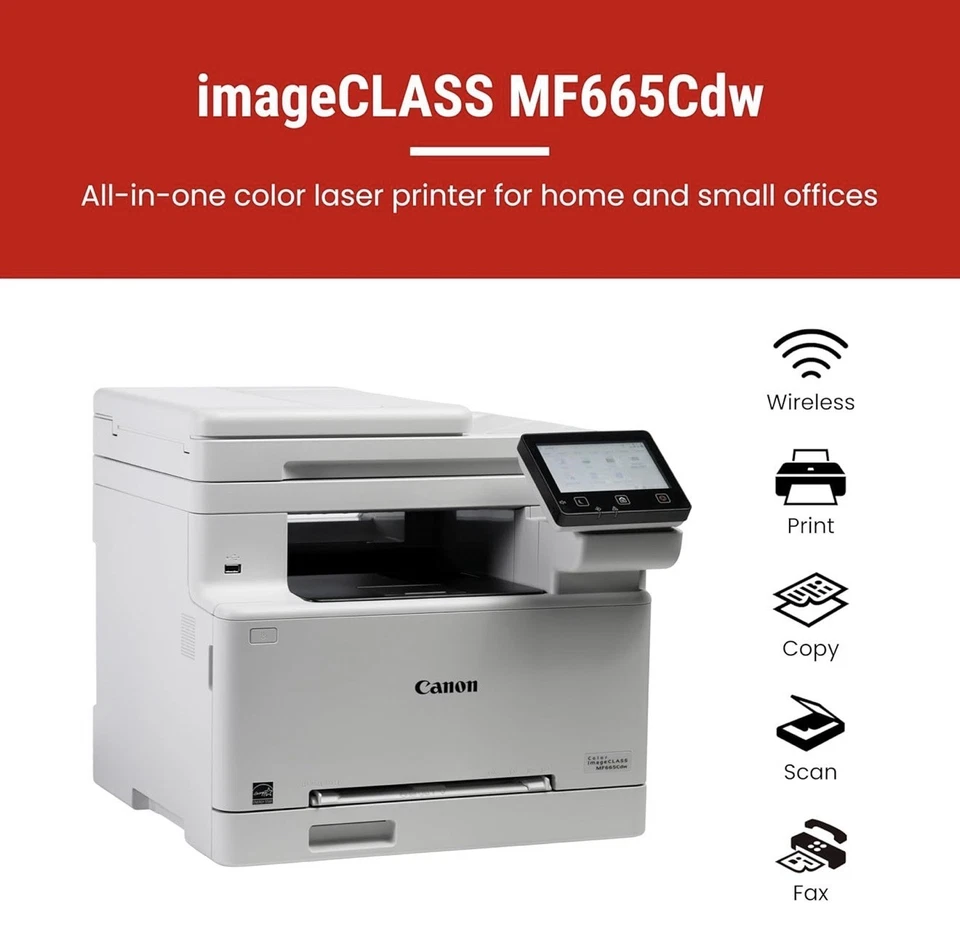 Canon ImageClass MF665Cdw Wireless Laser Printer, All-in-one, 22 PPM - Image 3 of 3