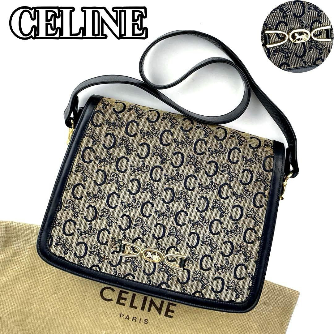 バッグ CELINE MACADAM LEATHER SHOULDER BAG Celine Vintage Bag Macadam Besace Shoulder Bag - Etsy