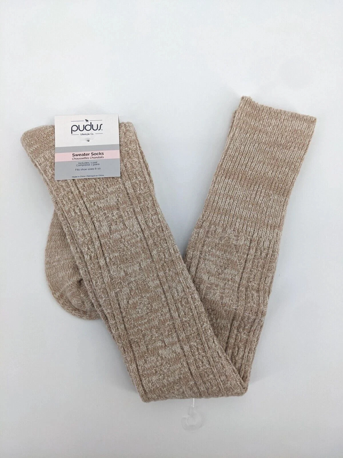 Pudus Sweater Socks Women's Over the Knee Fits Shoe Sizes 6-10