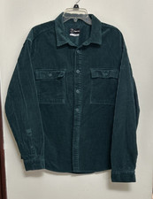 Men's Casual Fit Corduroy Button-Down Shirt - Original Use GREEN L