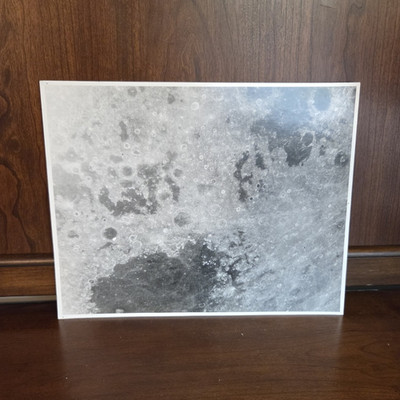 NASA Program Moon Surface Black & White Photograph Print, Astronauts & Space