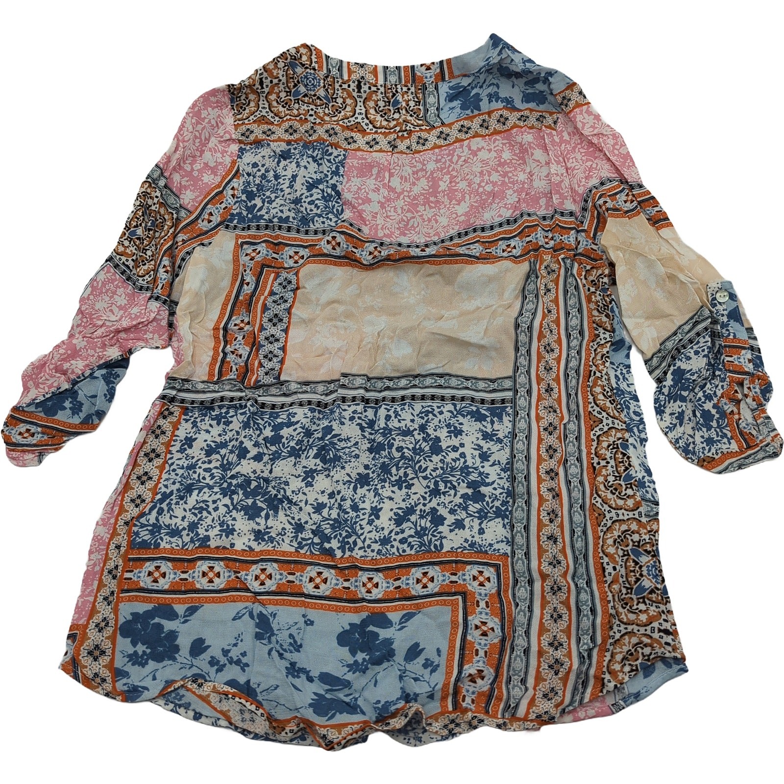 danielrainn S Multicolor Patchwork Print Tunic Top - image 2