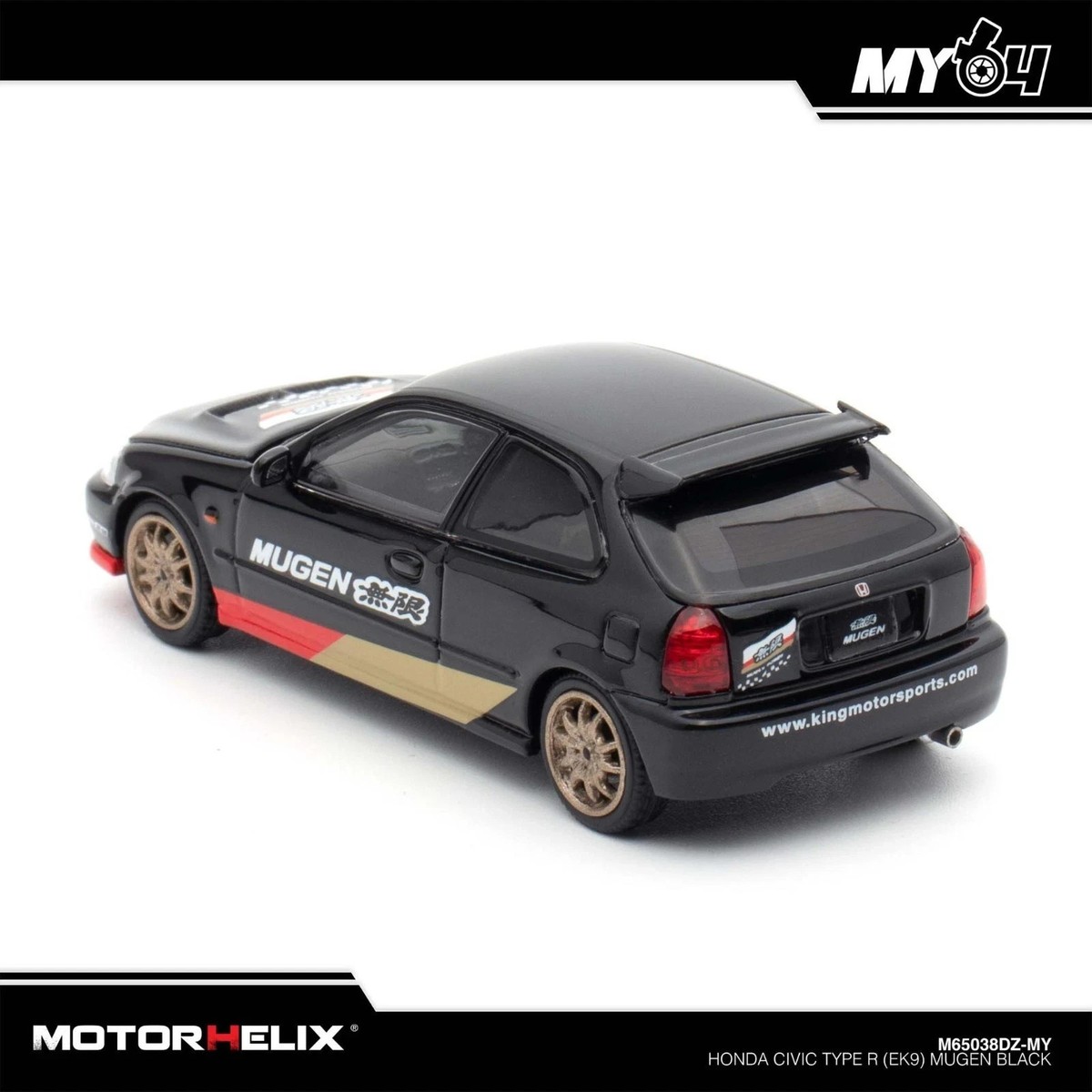 MotorHelix 1:64 Honda Civic Type R EK9 Mugen Black TMCS 2025
