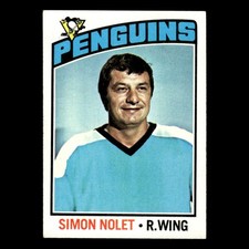 Simon Nolet #64 1976 Topps Pittsburgh Penguins Hockey Card NHL EX