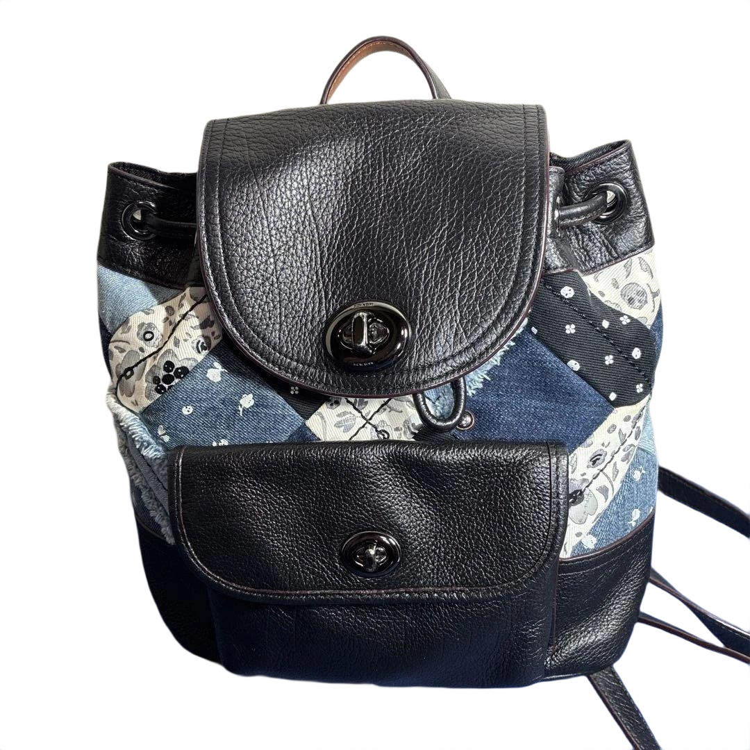 Coach patchwork 37743 Backpack Leather Denim Blue… - image 1