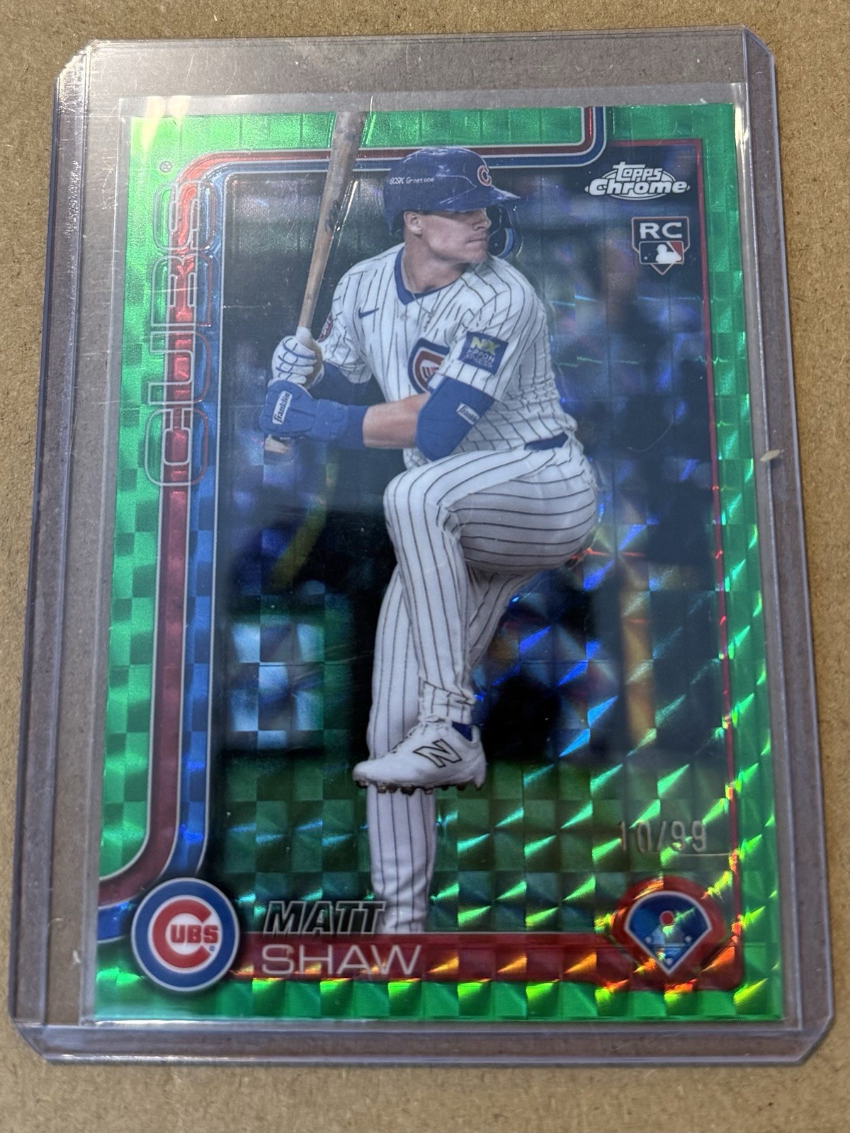 2025 Topps Chrome - Matt Shaw #219 Green Refractor /99 (RC)