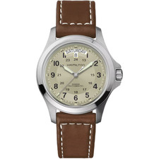Hamilton Khaki Field King Auto 40mm Beige Dial Leather Band Watch H64455523