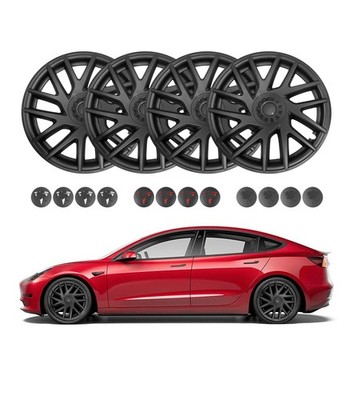 Wheel Covers Refresh Edition Hubcaps Gunmetal Gray For 2023-2025 Tesla 3 18 inch