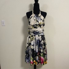 Adrianna Papell Dress Women’s Size 14 Halter Floral print Mini Dress Occasions