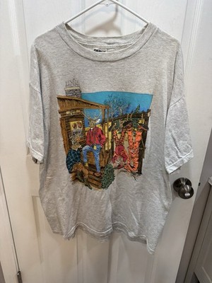 Vintage Deer Cartoon Crewneck T-shirt Made USA Size XL The Far Side Doe-B-Gone