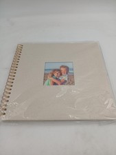 Beige Spiral Photo Scrapbook Album 12x12 Linen Cover Window Memory Book New