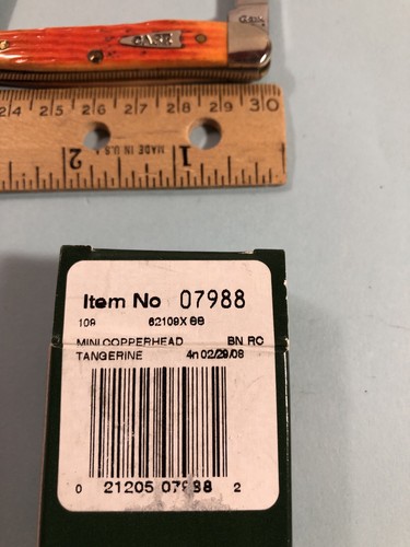 NEW W R Case & Sons Knife  Mini Copper Head Tangerine  SS  07988 NIB 08 - Picture 4 of 13