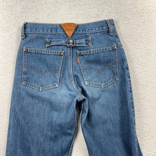 70s Levis Orange Tab Fits 27x32 Vintage Denim Blue Jeans Back Belt Buckle RARE