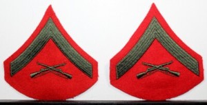 USMC US Marine Corps Male Lance Corporal Service Alpha Dress Strips Chevrons