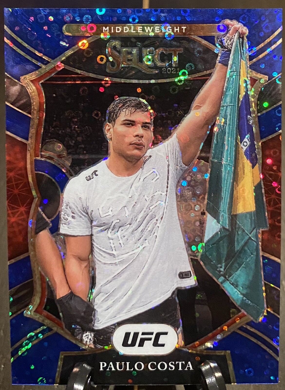 2021 Select UFC Prizms Blue Disco Concourse  #232 Paulo Costa /99