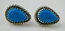 Wheeler Manufacturing Sterling Silver Dainty Earrings Turquoise Stud Southwest