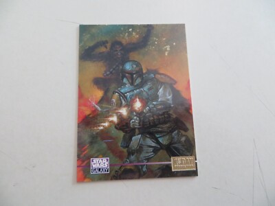 1995 STAR WARS GALAXY 3 GOLD FOIL 1ST DAY CARD, BOBA FETT  & CHEWBACCA