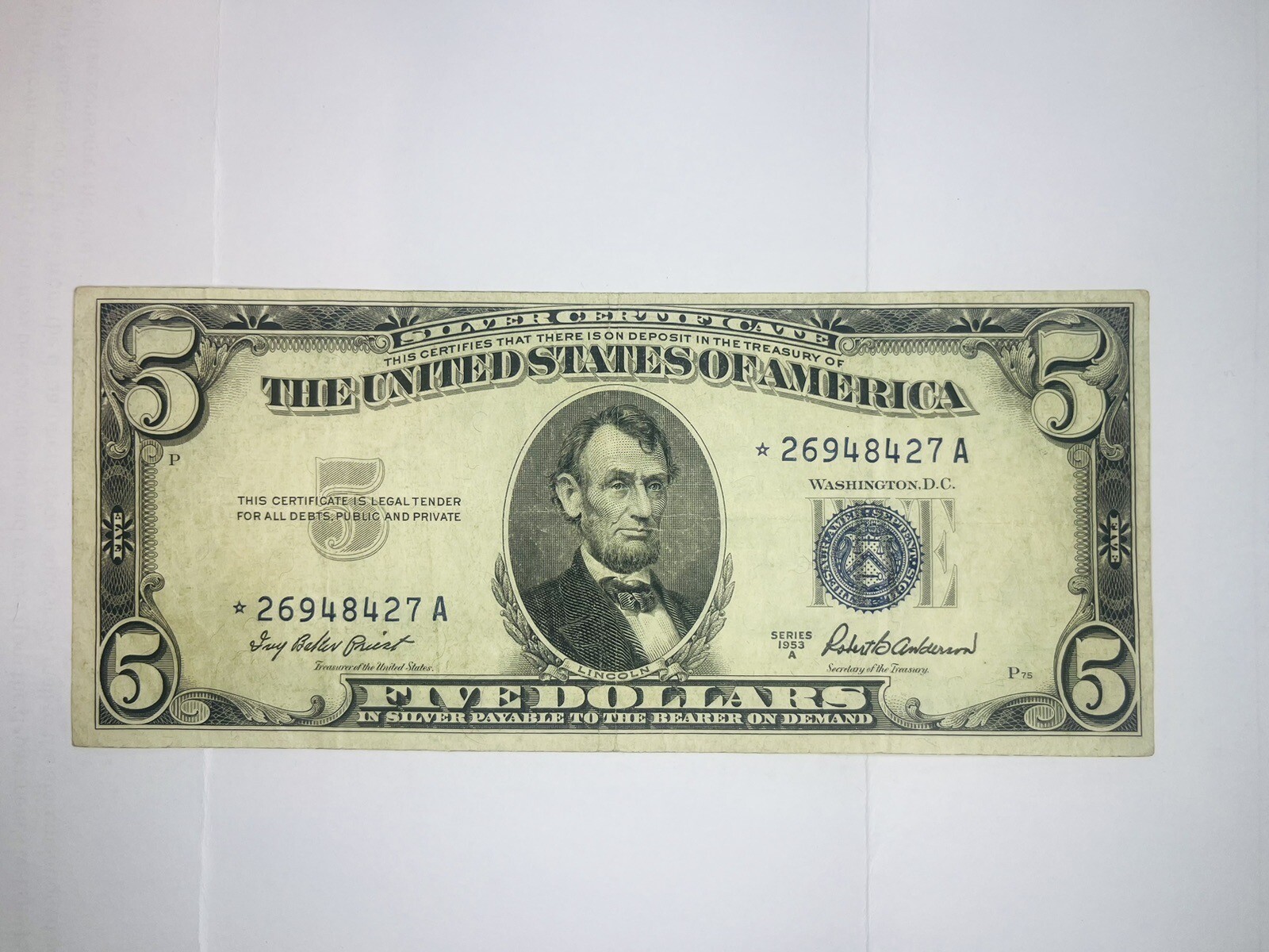 silver certificate 5 dollar bill star note eBay