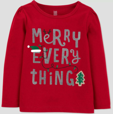 NEW Just One You Carter's Christmas 'Merry Every Thing' T-Shirt Size 18 Months