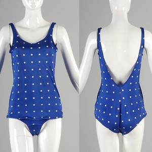 S Vintage 1960s 60s Swimsuit Polka Dot Blue White Pin Up Swimwear One Piece Pool Ebay S Vintage 1960s 60s Swimsuit Polka Dot Blue White Pin Up Swimwear One Piece Pool Ebay