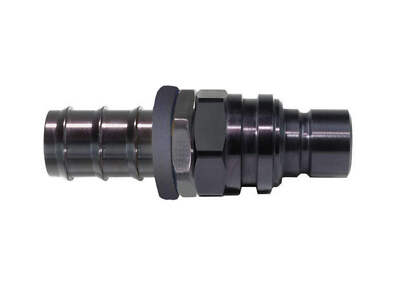 Fits Q/R #8 Male Push Lock Plug Valved Black by Jiffy-Tite 52508P