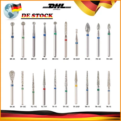 SEASKY 100PCS Dentale Diamantfräser FG1.6mm für Hochgeschwindigkeits-Handstück