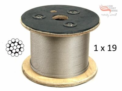 G316 GRADE STAINLESS STEEL WIRE ROPE 0.8mm MARINE 1x19 Fishing Hanging ...