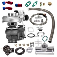 T3 Turbo Turbocharger .63 Ar V-band W Oil Return Feed Line Bov Kit T3 Turbo Turbocharger .63 Ar V-band W Oil Return Feed Line Bov Kit