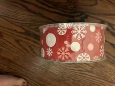 5 yds. Member's Mark Sam's Christmas Snowmen Wired Edge Ribbon 2.5  Wide