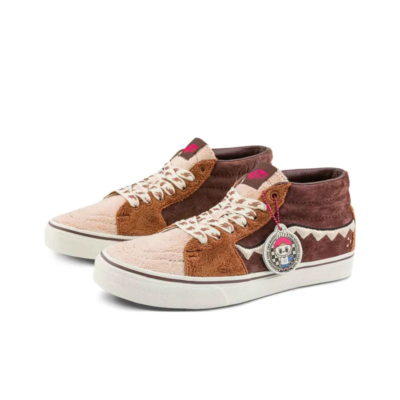 Vans SK8 x The Monsters Labubu Suede Mid Brown Orange VN000BWEDFO