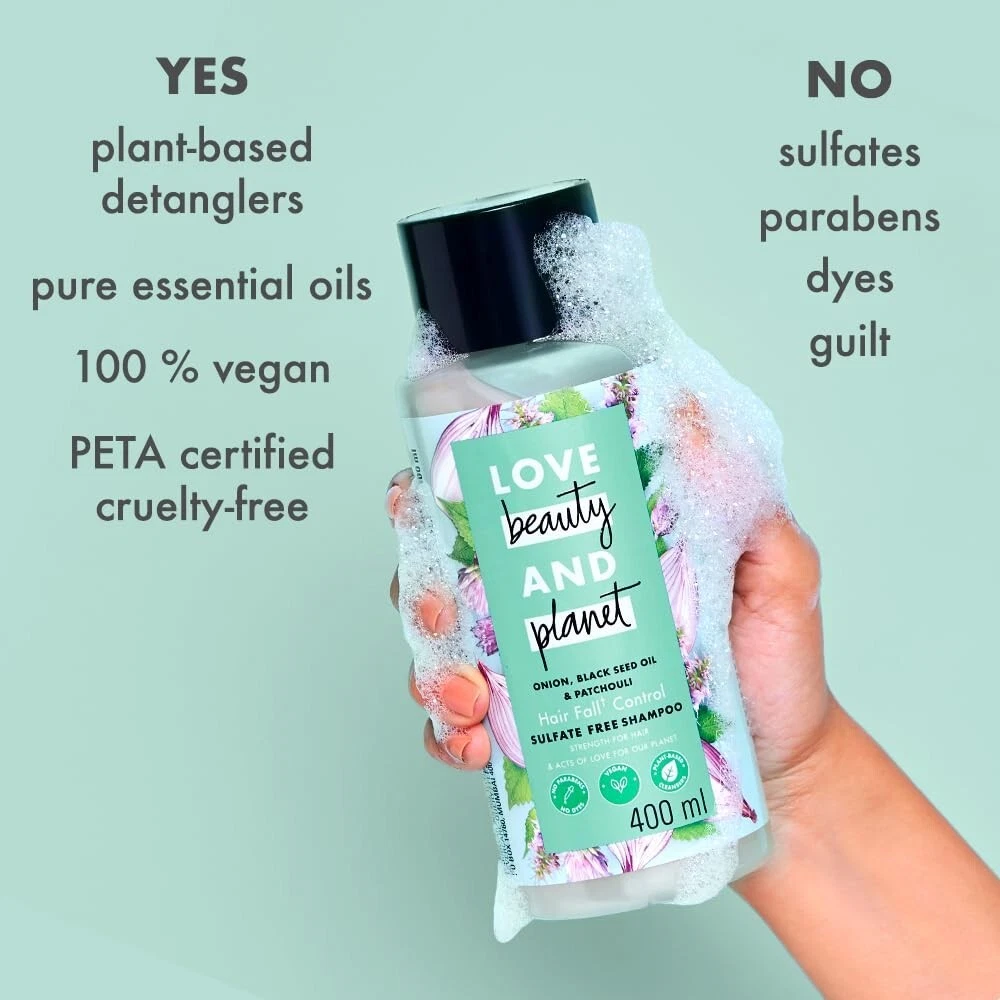 Love Beauty & Planet Onion, Black Seed Oil & Patchouli Hair Fall Control Shampoo