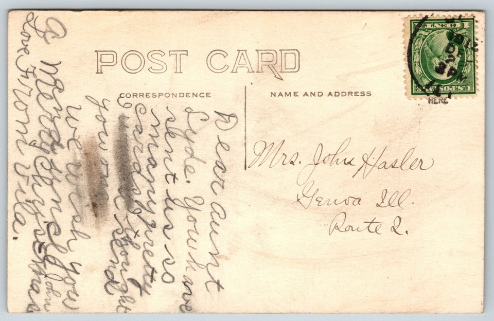 1912 RPPC Little Girls Dress Doll Buggies Pet Dog Lab Rottweil Stroller