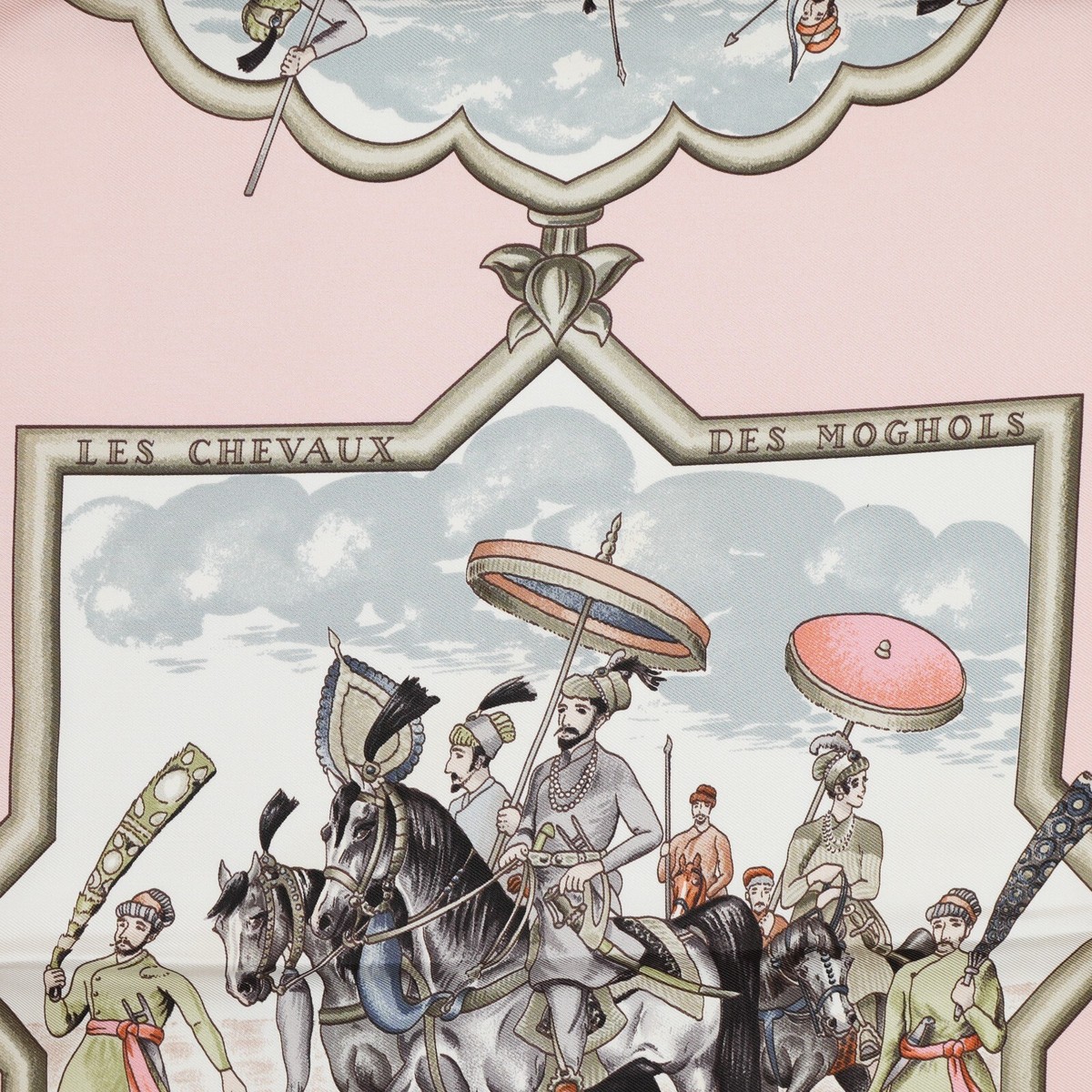 エルメス　シルク　カレ90 LES CHEVAUX DES MOGHOLS HERMES Scarf Silk 100% Carre 90 LES CHEVAUX DES MOGHOLS with